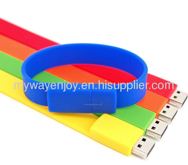 colorful silicon wristband usb memory stick with custom logo