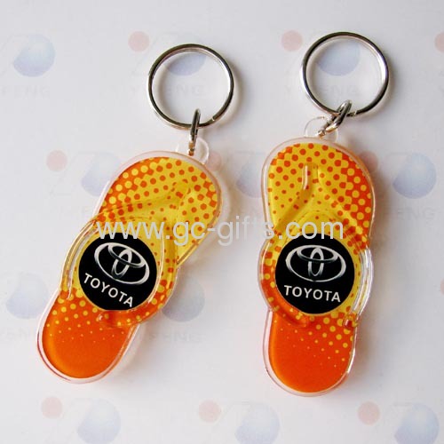 Fashion acrylic slippers keyrings