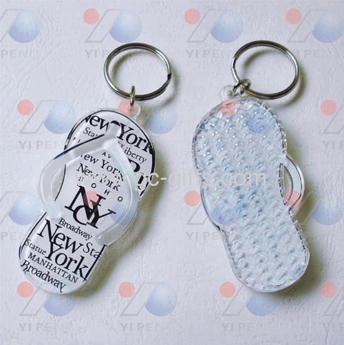 Fashion acrylic slippers keyrings