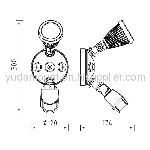 80 cone single pir sensor lighting