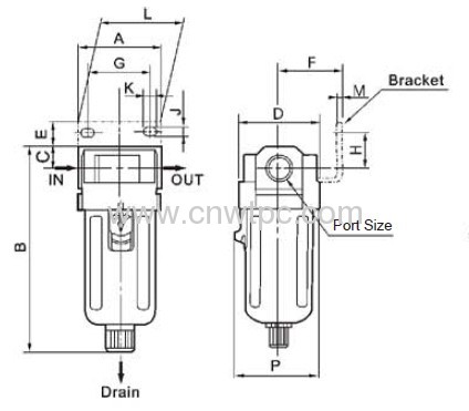 air compressor accessory pneumatic component smc shako airtac AF3000-03