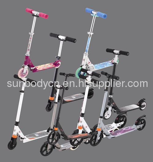 100% aluminum body good quality adult kick scooter with front and rear suspensions EN14619 