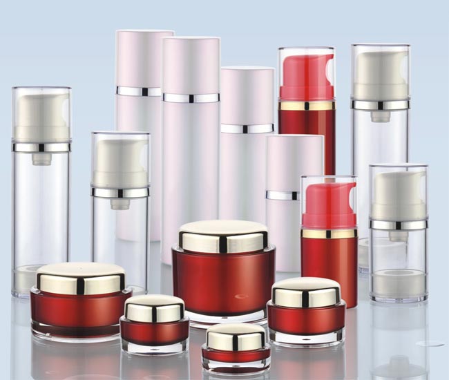 Round cream jar acrylic jar and thick airless bottle lotion bottle