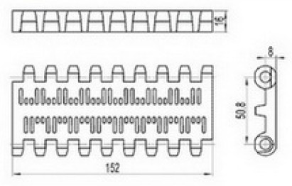 Perforated Flat Top Straight run modular conveyor belt (RW-PFT800)