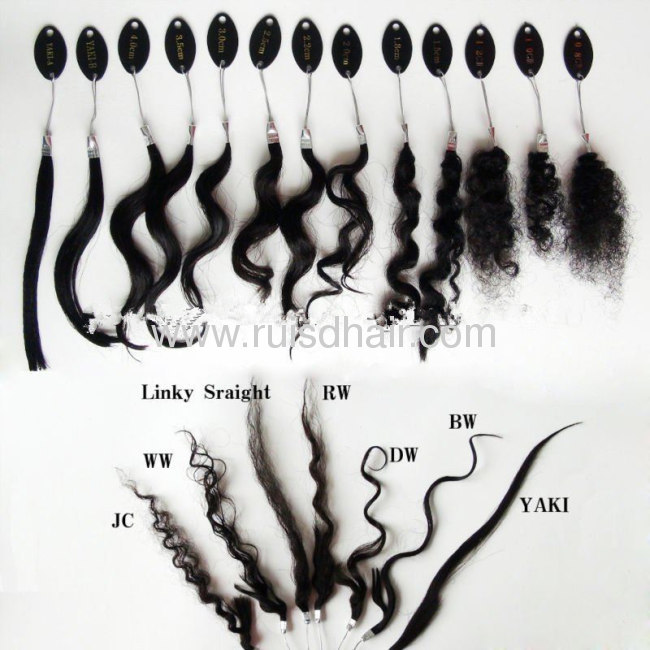 wavy hand tied or made human hair weft/weaving