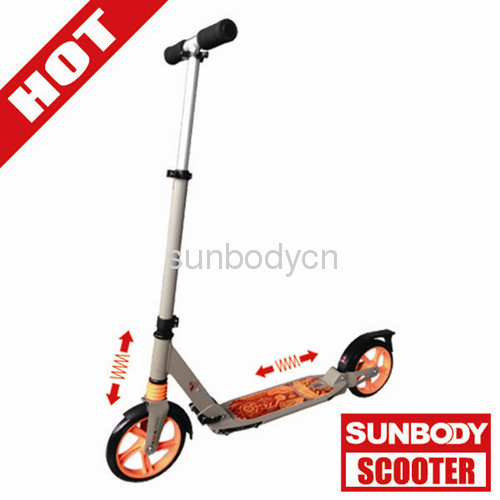Best big wheels 200mm kick foot scooter for adults EN14619 front and rear suspension