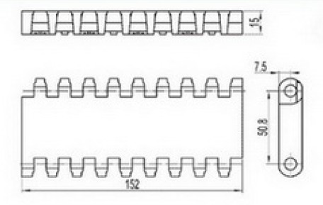 Flat top straight run modular conveyor belt (RW-FTOPB)