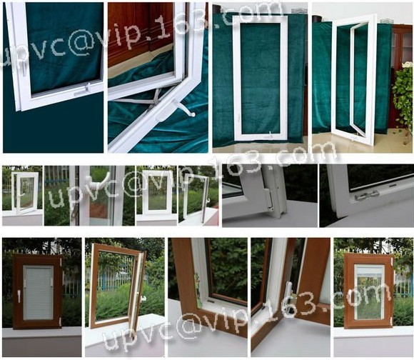 White plastic/vinyl/PVC samll or large outside or inside open single side hung casement windows with handle 