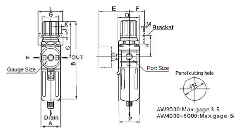 air filter regulator air FR pneumatic FR SMC FR air unit air source treatment FR SMC AW2000-02