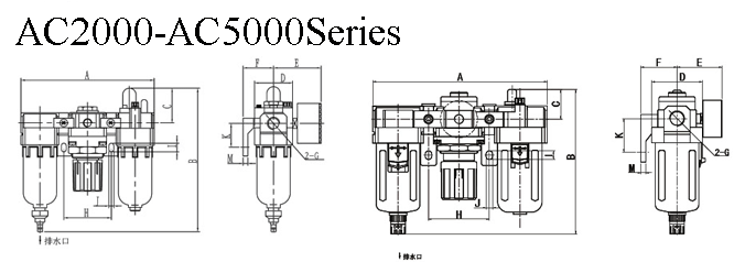 air compressor accessory pneumatic component smc shako airtac AC4000-04