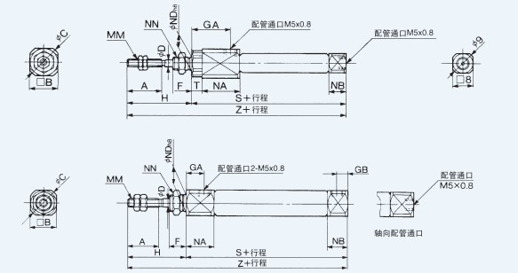 SMC modelCJ2 Stainless steel air cylinder supplier