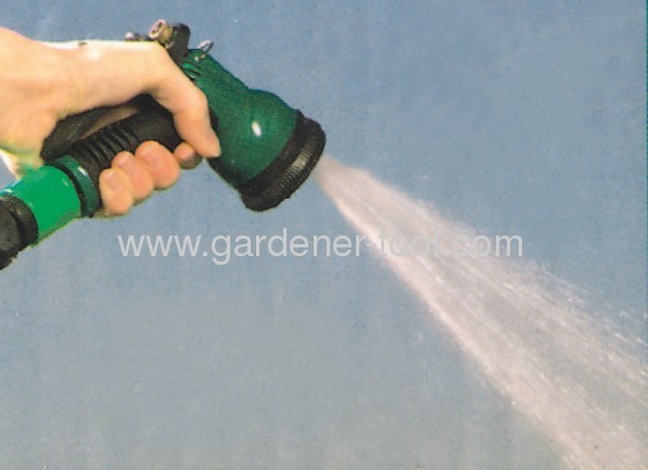 6-dial function plastic garden spray nozzle with soft hand and brass nut