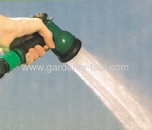 6-dial function plastic garden spray nozzle with soft hand and brass nut