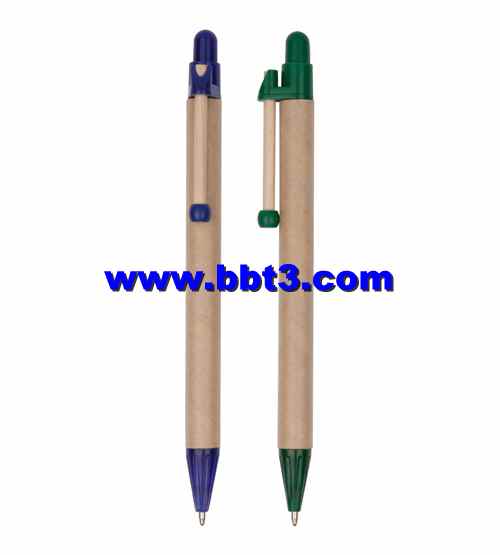 Eco recycle paper ballpoint pen with slim clip