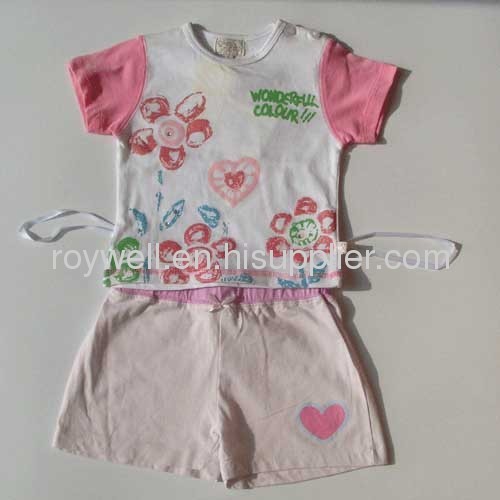 100% Cotton children clothing suits for girl 