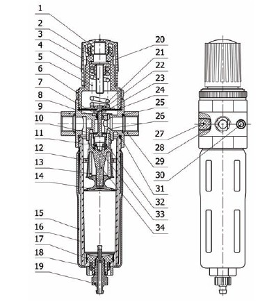 air pneumatic componentair unitair system feston FR Air Preparation zinc alloy filter OFR02 04 06 08