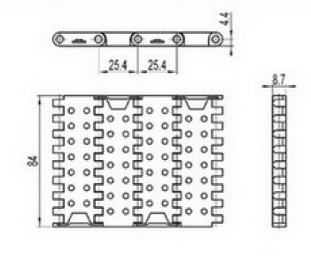 Perforated Flat Top modular conveyor belt With Positrack (RW-PFT1000MTW)