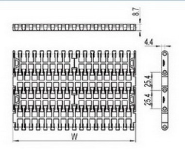 Flush Grid Straitht run Modular Conveyor Belt (RW-FG1000)