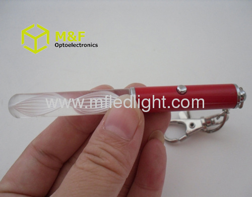 3 color led flashing light stick keychain