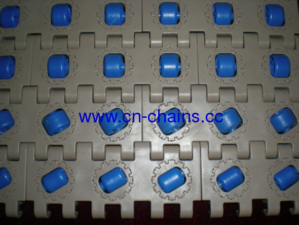 Plastic modular conveyor belt with roller top (RW-RTB M2)