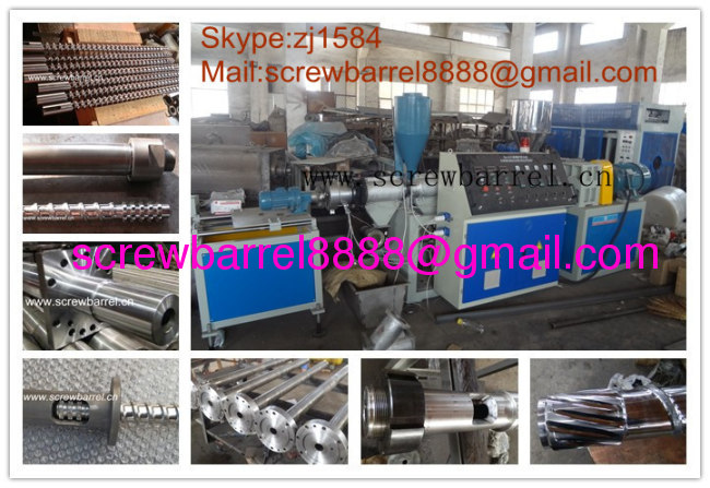 conical twin screw barrel for plastic recycle and pelletizing line
