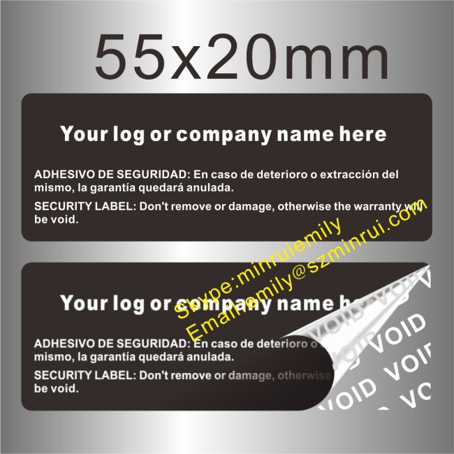 Custom Tamper Proof VOID Seal Stickers,White Vinyl Tamper Evident VOID Labels