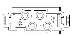 HK series 6 poles heavy duty connector insert