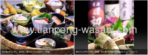 wasabi mustard horseradish sliced raw fish