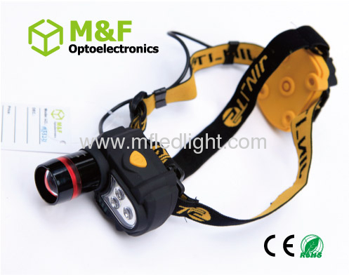 ABS 1Watt +3LED high power led head lamp