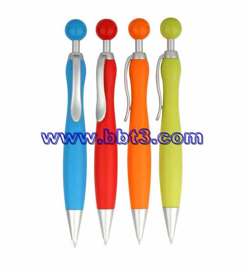 Promotional ball shape pusher ballpen with solid body