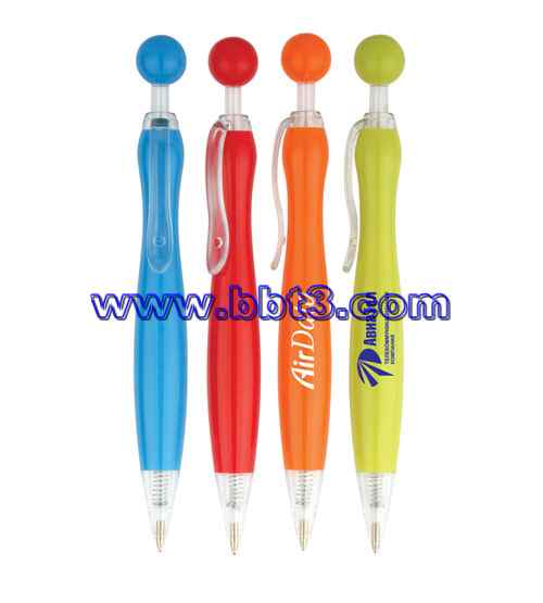 Translucent body promotional ballpen with ball topper