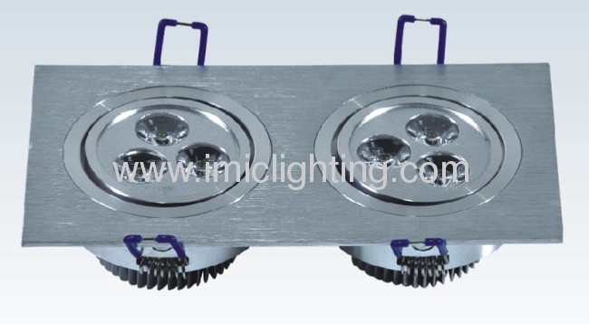 Square 6W Aluminium Ceiling Light 