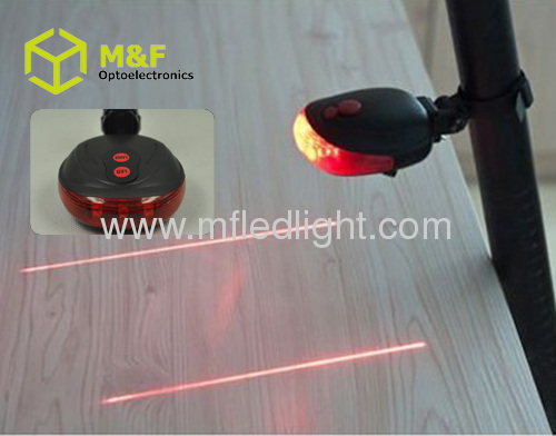 Plastic 5LED+2 laser led laser bike light ningbo