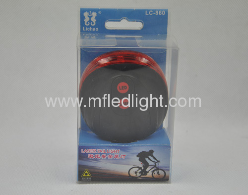 Plastic 5LED+2 laser led laser bike light ningbo