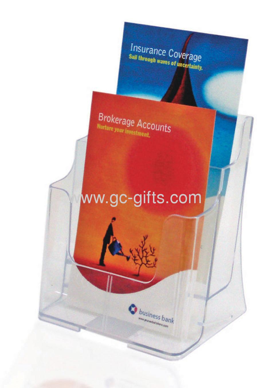 Plastic pamphlets holder A4 with divider