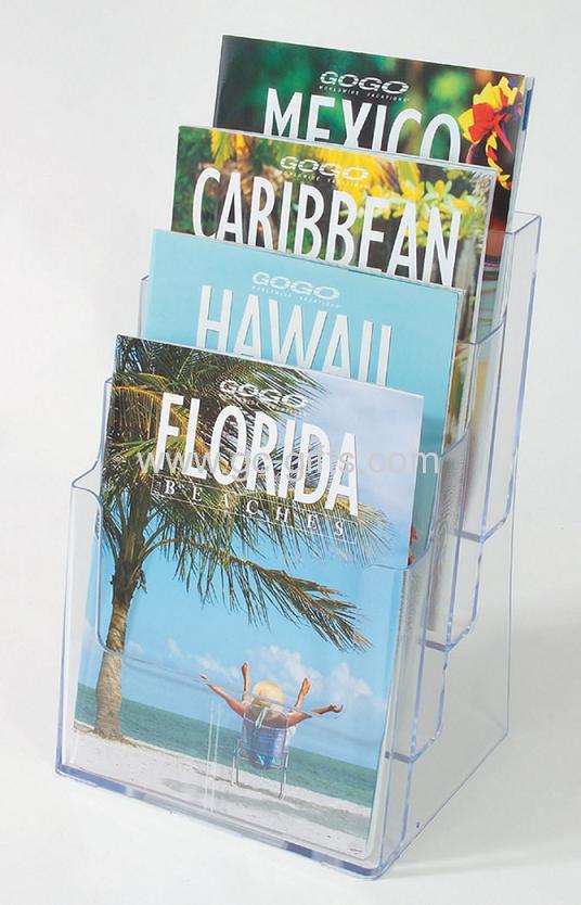 Plastic pamphlets holder A4 with divider