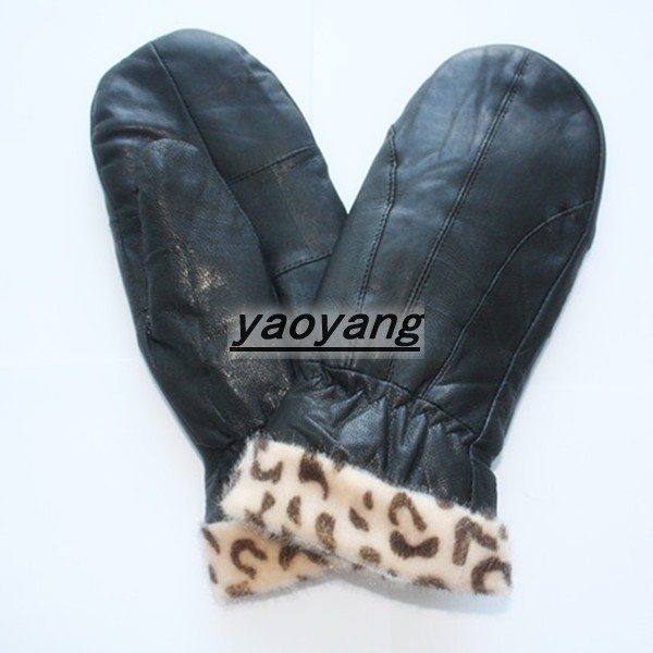 warm style and best price ladies sheep leather mittens