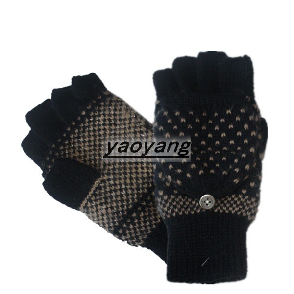 winter style mens knitted gloves and mittens 