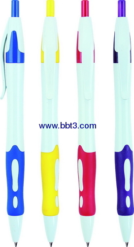 Plastic promotional ballpoint pen with color trims