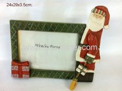 Santa Green Painting Wooden Photo Frame