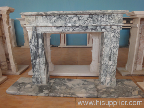 Freestanding stone fireplace frame