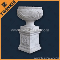 white marble garden planter