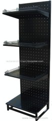 Perforated plate as display shelf