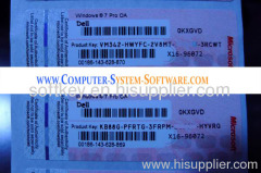 Windows7 Pro COA Label Sticker License Dell, oem original activate online