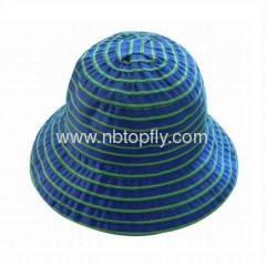 UV protection reverse stripe ribbon hats