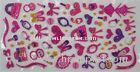 Promotional Pink Japan Girls Make Up 3D Dimensional Clear Sponge PET / PVC Puffy Stickers