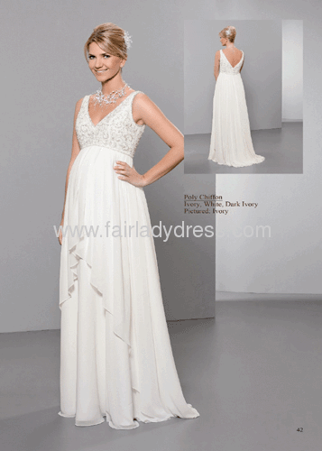 V-neck Wedding Gowns With Beads