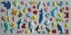 Professional Japan Style Kids Soft PVC 3D Foam Stickers Color Mixed Fishes 3D Puffy Stickers