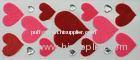 Red Brightness Lovely Valentine Heart Shaped Stickers, Fuzzy Stickers with Rhinestone OEM