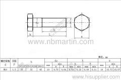 Hex hot dip galvanizing bolt M10